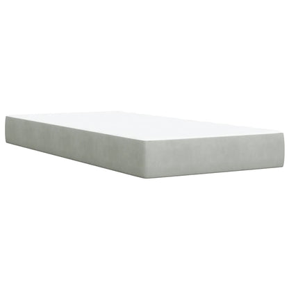 Giroletto a Molle con Materasso Grigio Chiaro 90x200 cm Velluto