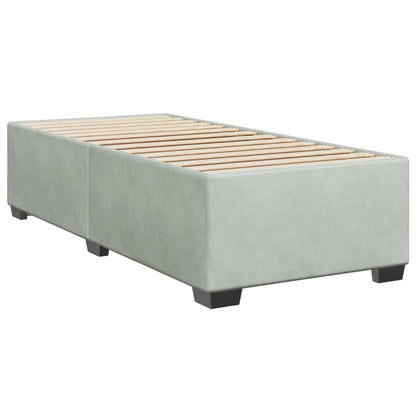 Giroletto a Molle con Materasso Grigio Chiaro 90x200 cm Velluto