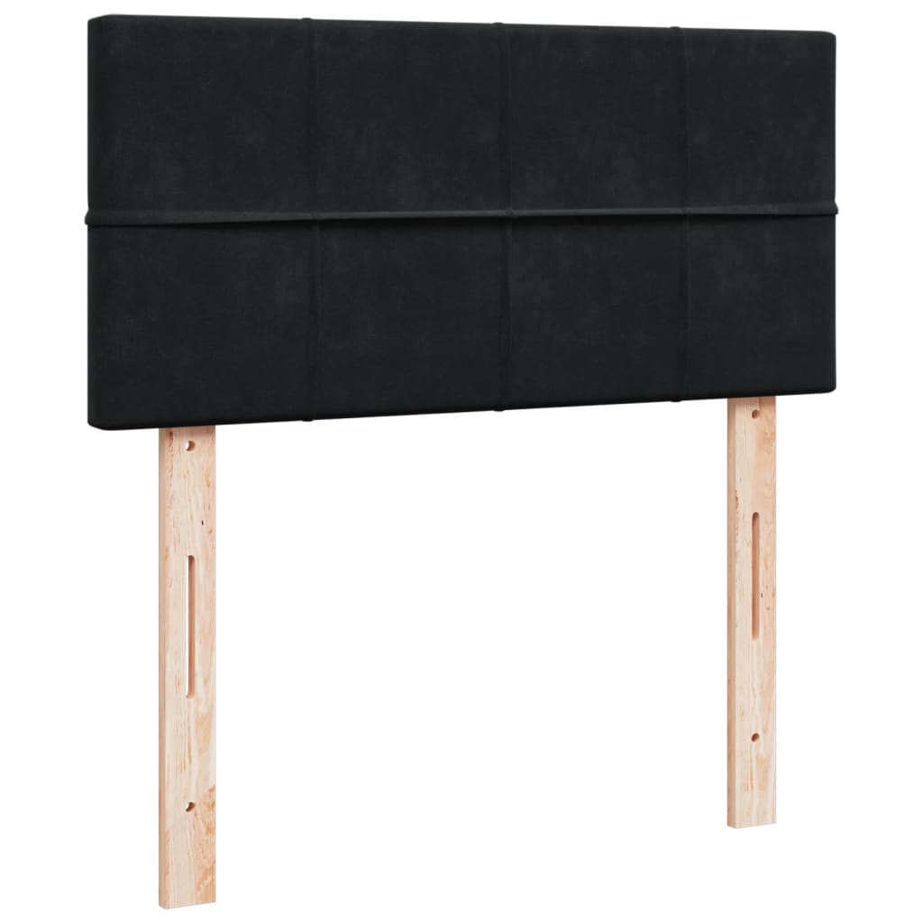 Giroletto a Molle con Materasso Nero 90x200 cm in Velluto
