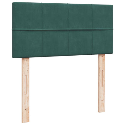 Giroletto a Molle con Materasso Verde Scuro 90x200 cm Velluto