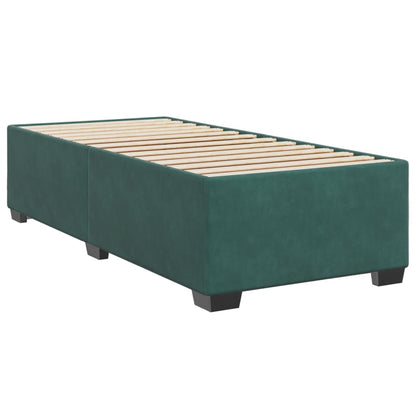 Giroletto a Molle con Materasso Verde Scuro 90x200 cm Velluto