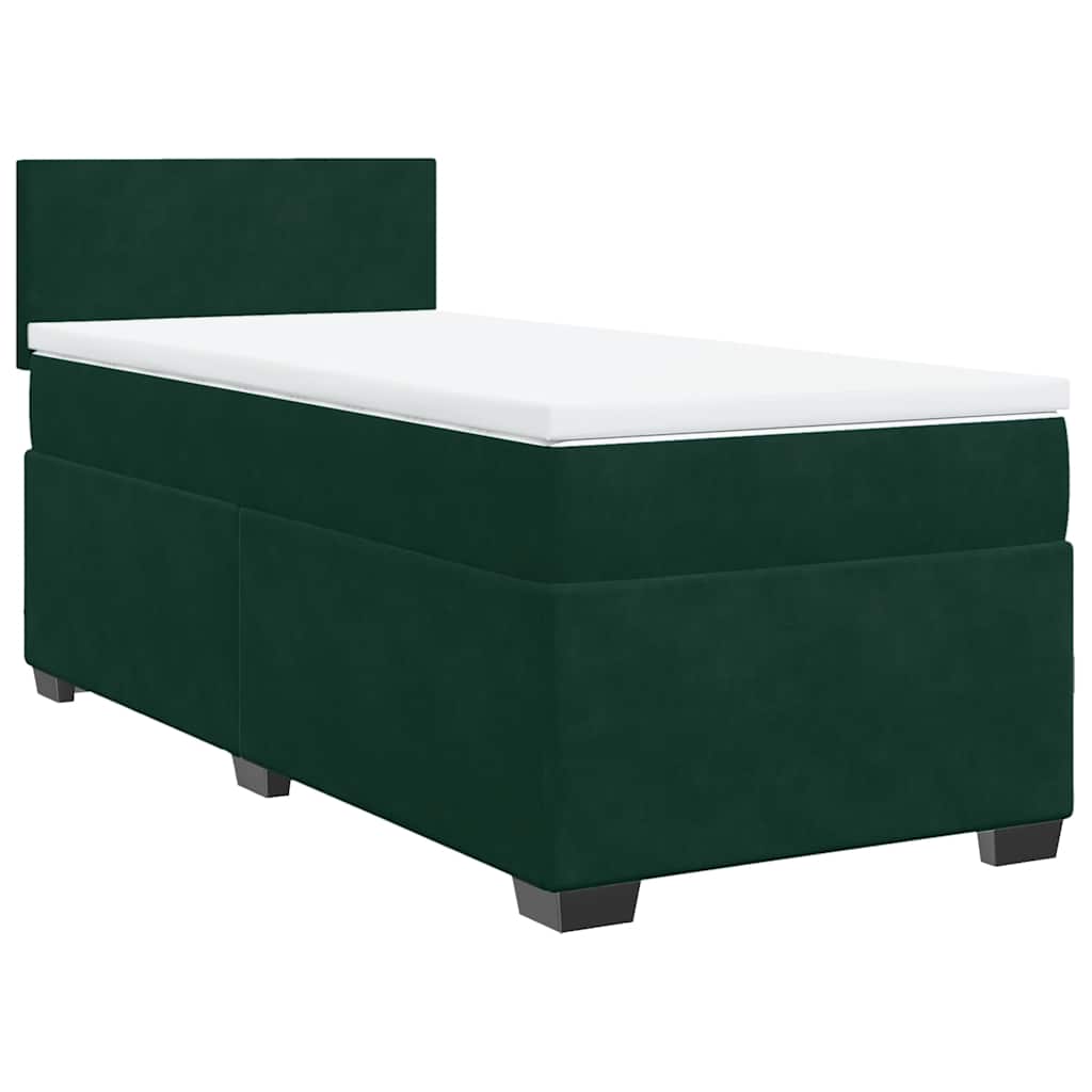 Giroletto a Molle con Materasso Verde Scuro 100x200 cm Velluto | homemem39