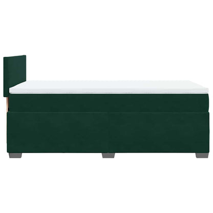 Giroletto a Molle con Materasso Verde Scuro 100x200 cm Velluto