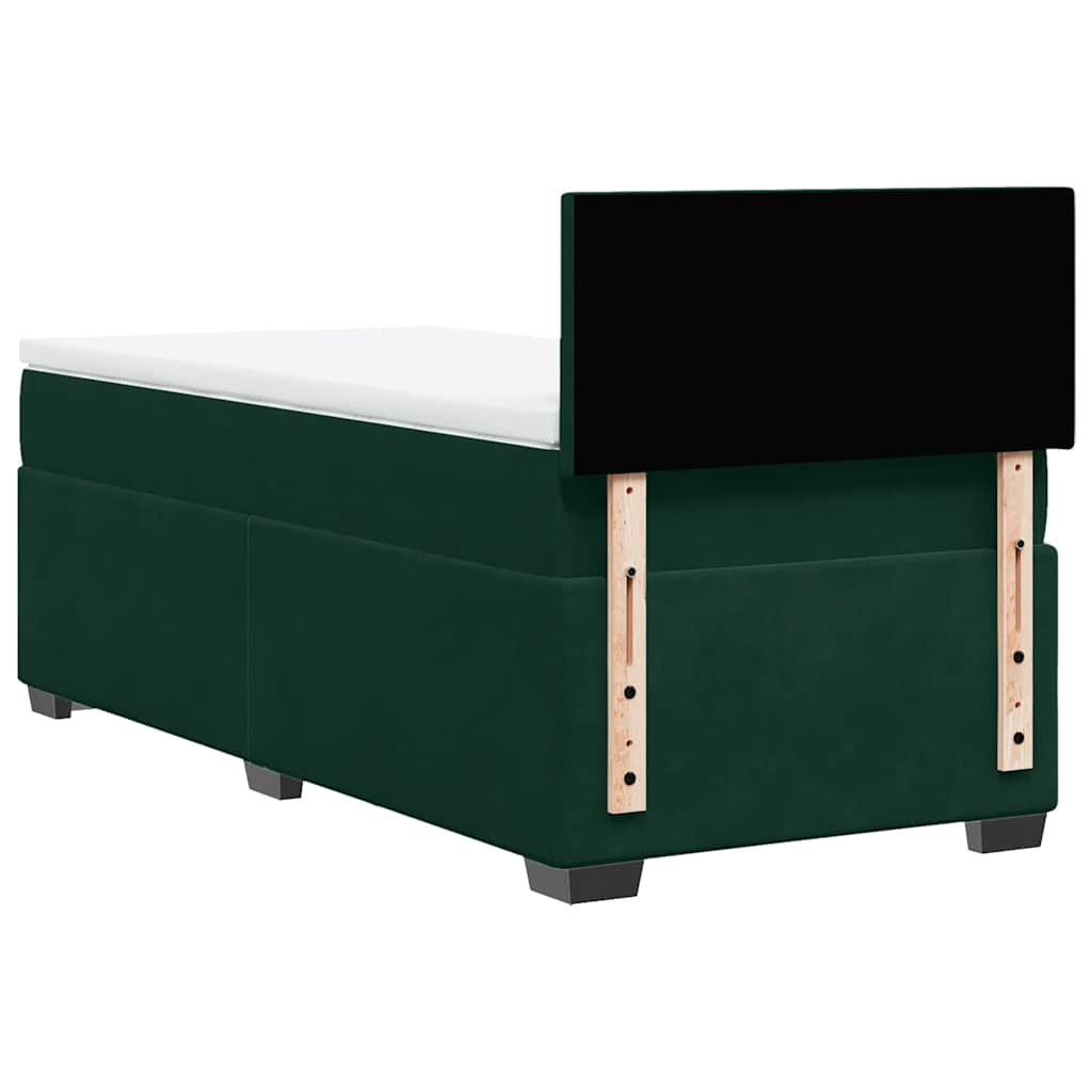 Giroletto a Molle con Materasso Verde Scuro 100x200 cm Velluto | homemem39