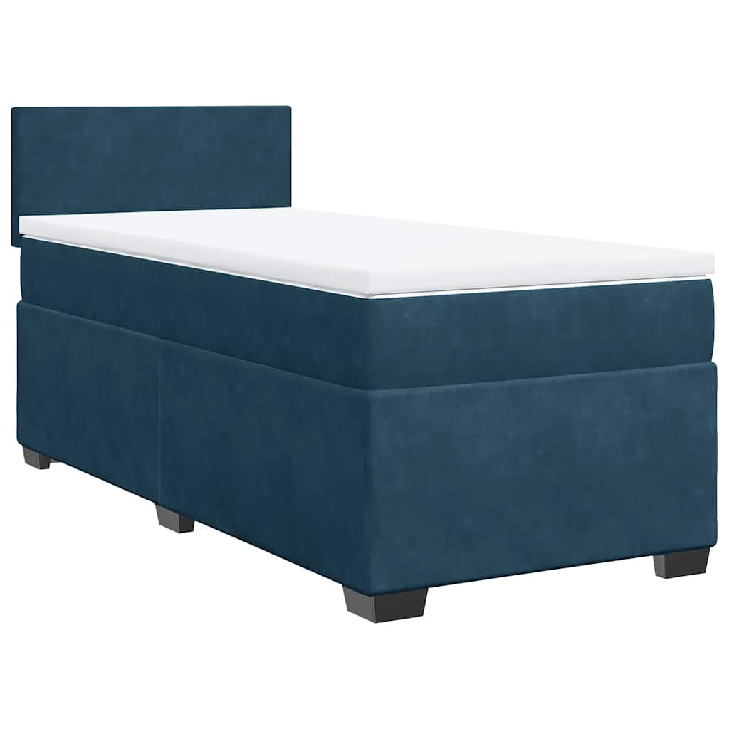 Giroletto a Molle con Materasso Blu 100x200 cm in Velluto | homemem39