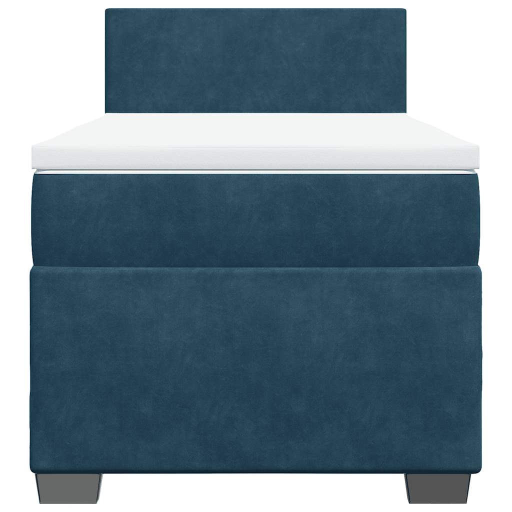 Giroletto a Molle con Materasso Blu 100x200 cm in Velluto | homemem39
