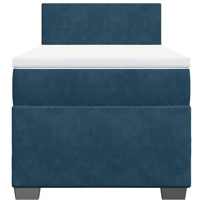 Giroletto a Molle con Materasso Blu 100x200 cm in Velluto | homemem39