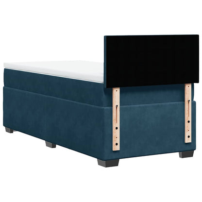 Giroletto a Molle con Materasso Blu 100x200 cm in Velluto | homemem39