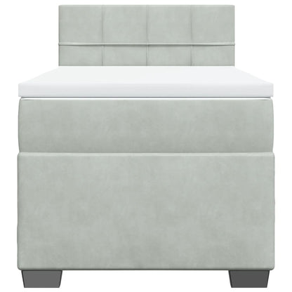 Giroletto a Molle con Materasso Grigio Chiaro 100x200cm Velluto - homemem39