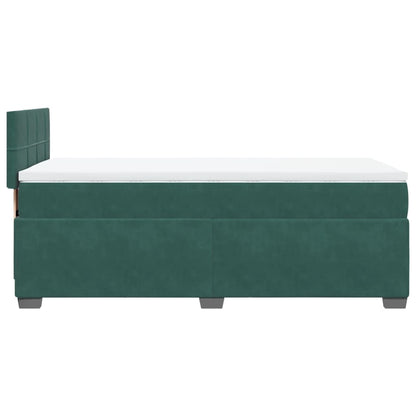 Giroletto a Molle con Materasso Verde Scuro 100x200 cm Velluto