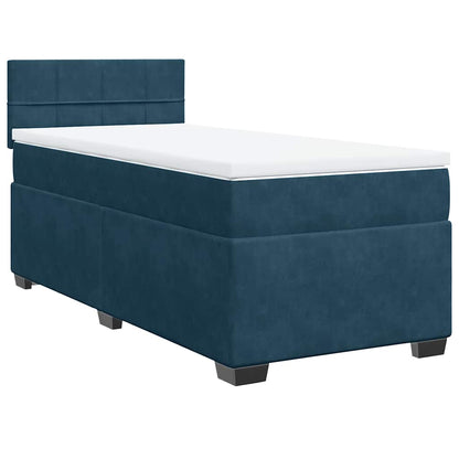 Giroletto a Molle con Materasso Blu 100x200 cm in Velluto | homemem39