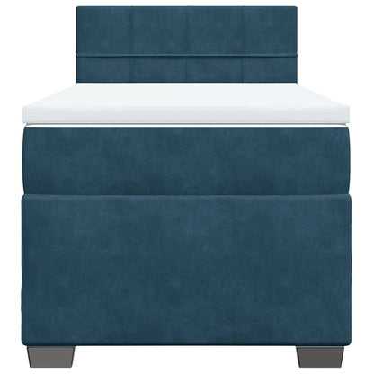 Giroletto a Molle con Materasso Blu 100x200 cm in Velluto | homemem39