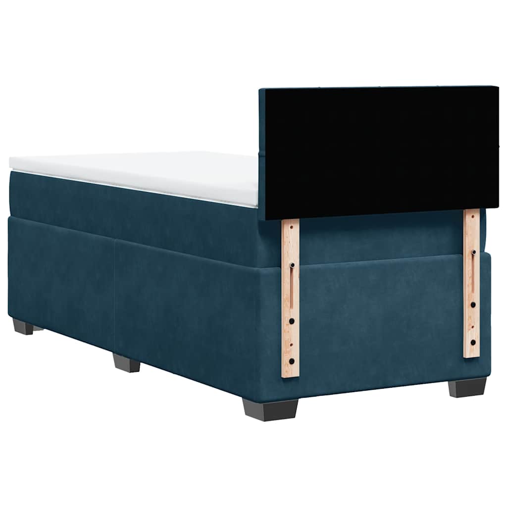Giroletto a Molle con Materasso Blu 100x200 cm in Velluto | homemem39