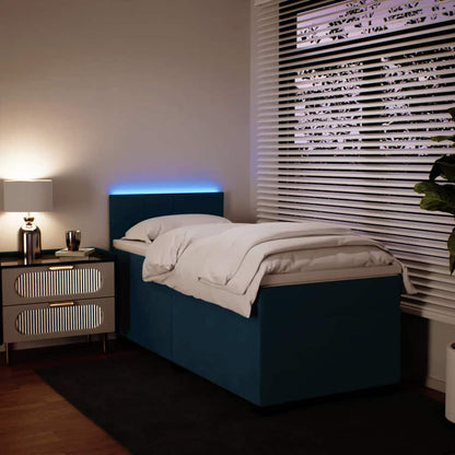 Giroletto a Molle con Materasso Blu 100x200 cm in Velluto | homemem39