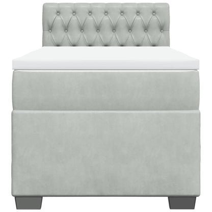 Giroletto a Molle con Materasso Grigio Chiaro 100x200cm Velluto - homemem39