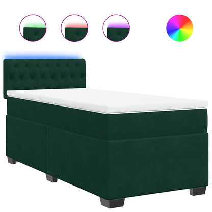 Giroletto a Molle con Materasso Verde Scuro 100x200 cm Velluto | homemem39
