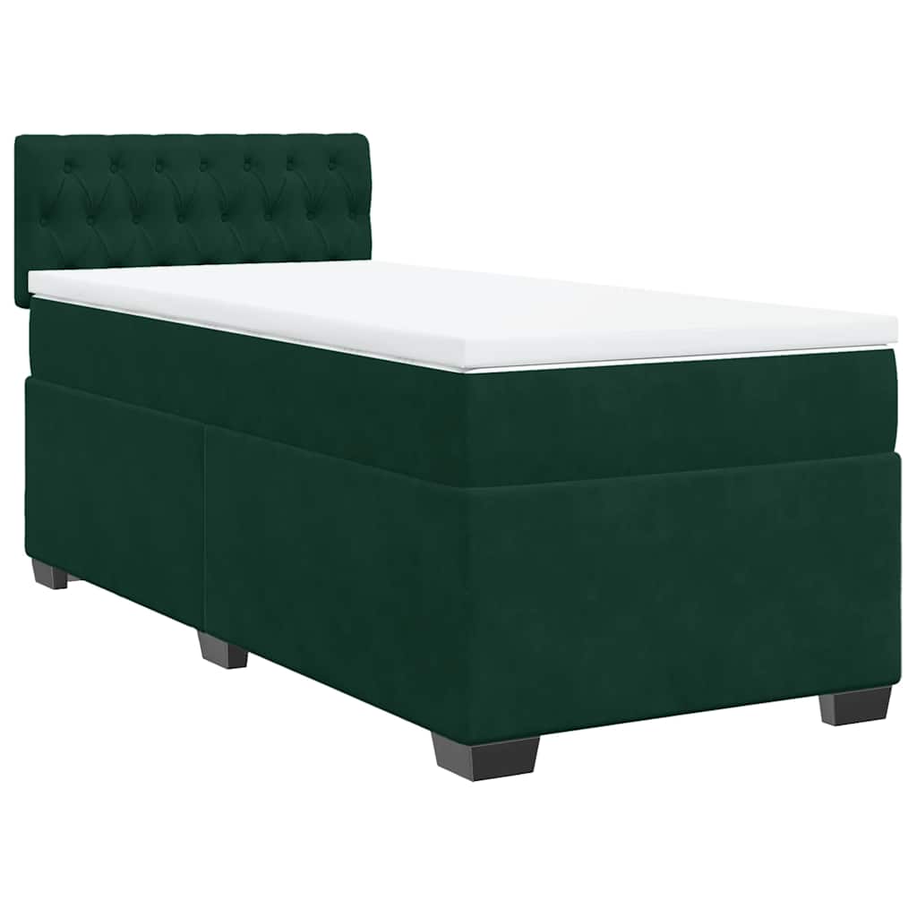 Giroletto a Molle con Materasso Verde Scuro 100x200 cm Velluto | homemem39
