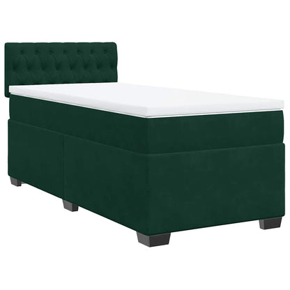 Giroletto a Molle con Materasso Verde Scuro 100x200 cm Velluto | homemem39