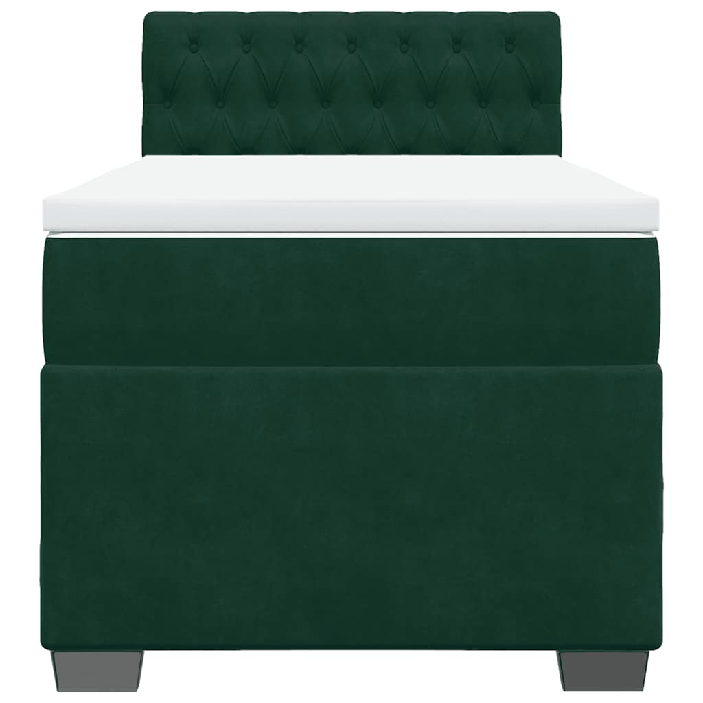 Giroletto a Molle con Materasso Verde Scuro 100x200 cm Velluto | homemem39