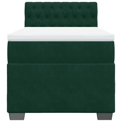Giroletto a Molle con Materasso Verde Scuro 100x200 cm Velluto | homemem39