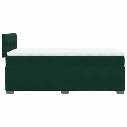 Giroletto a Molle con Materasso Verde Scuro 100x200 cm Velluto | homemem39