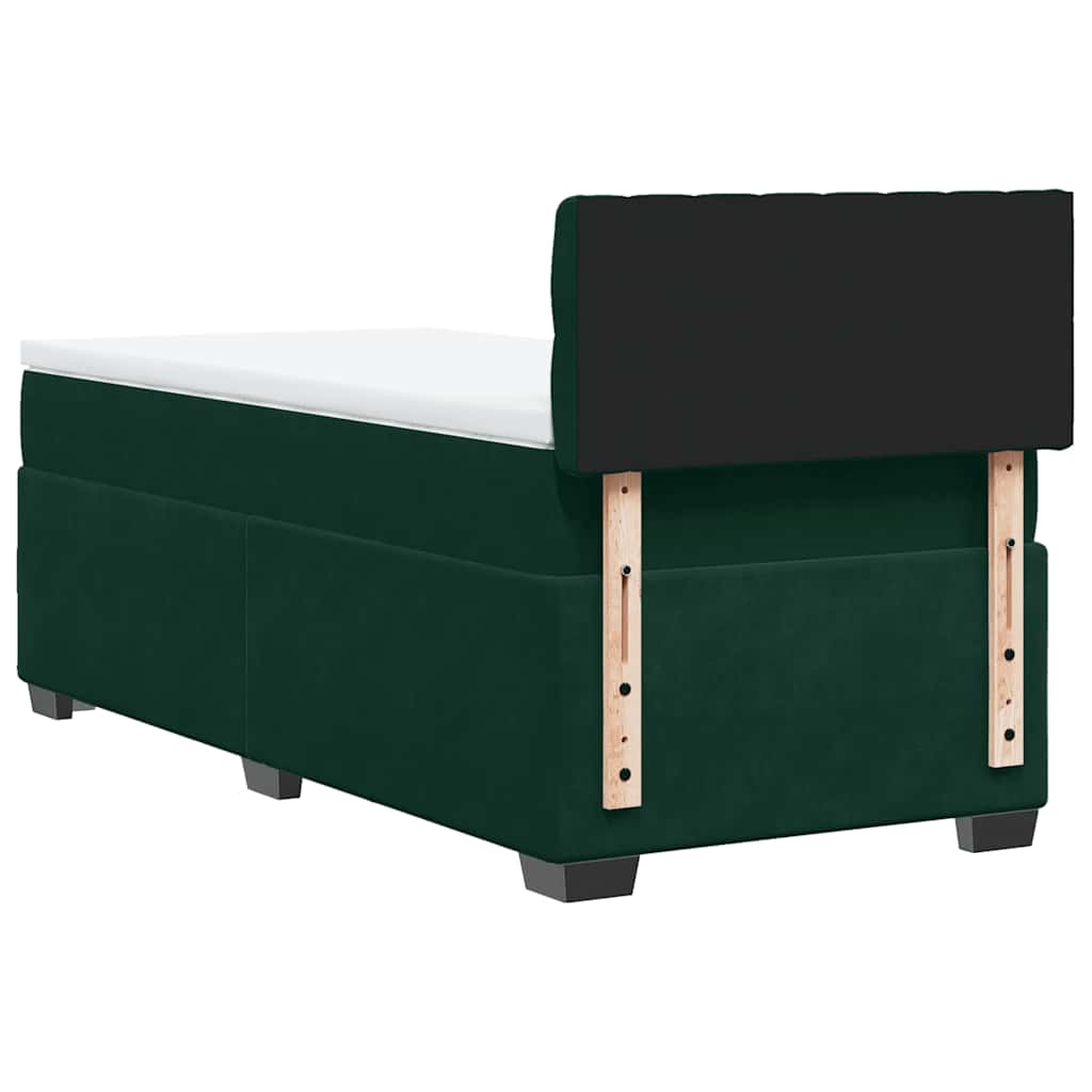 Giroletto a Molle con Materasso Verde Scuro 100x200 cm Velluto | homemem39