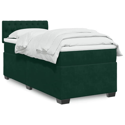 Giroletto a Molle con Materasso Verde Scuro 100x200 cm Velluto | homemem39