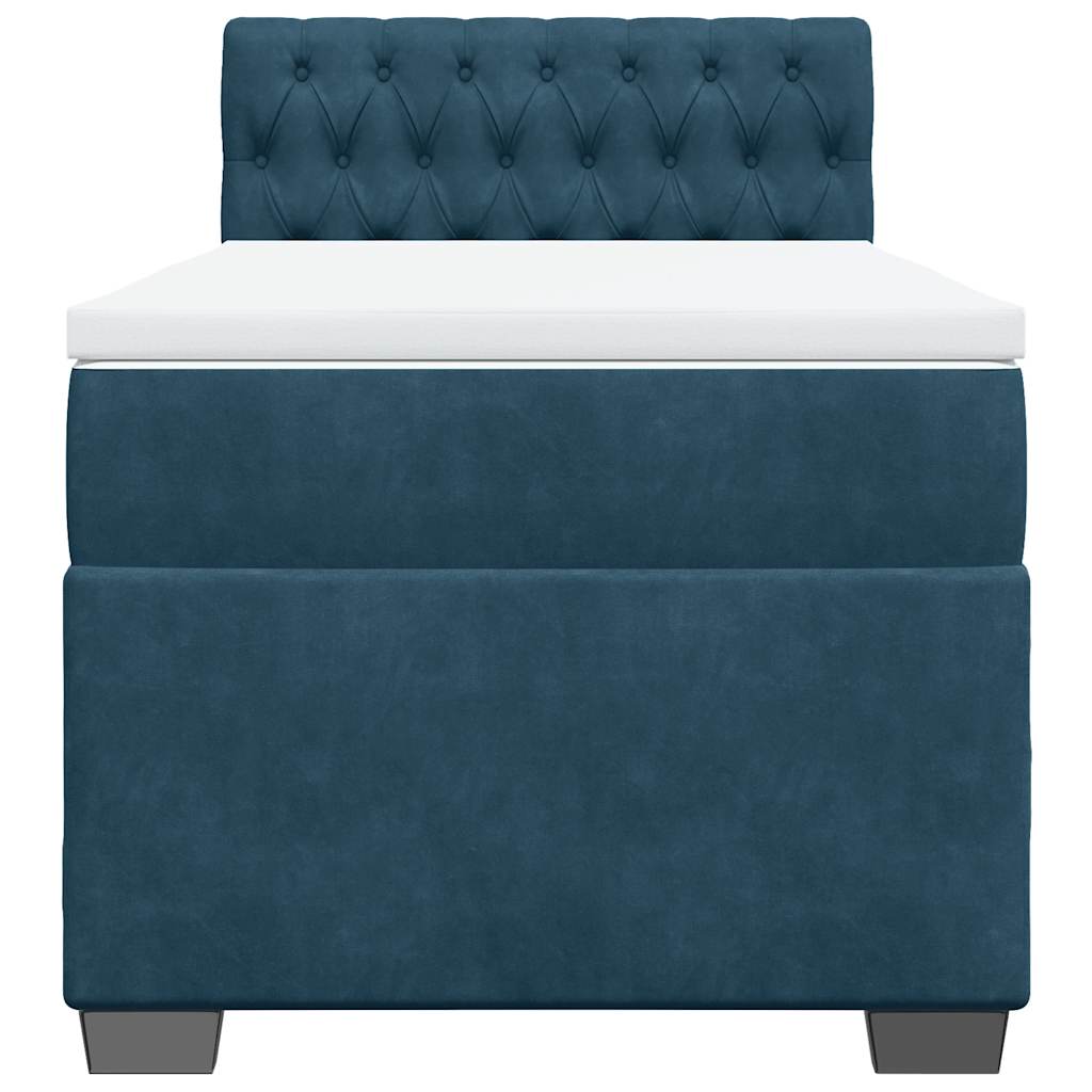 Giroletto a Molle con Materasso Blu 100x200 cm in Velluto | homemem39