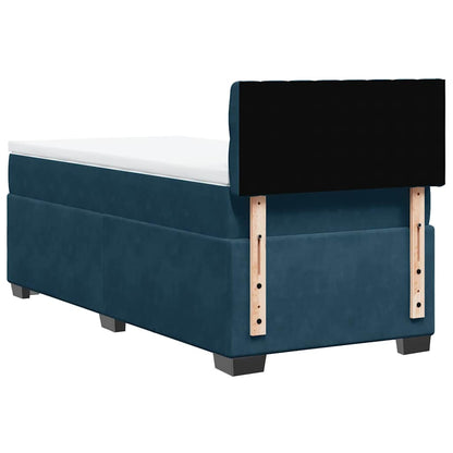 Giroletto a Molle con Materasso Blu 100x200 cm in Velluto | homemem39