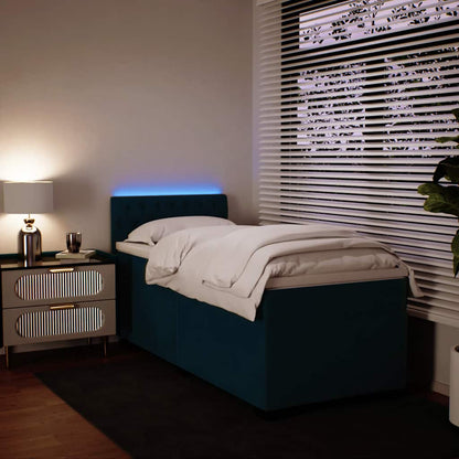 Giroletto a Molle con Materasso Blu 100x200 cm in Velluto | homemem39