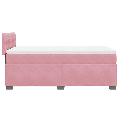 Giroletto a Molle con Materasso Rosa 100x200 cm in Velluto