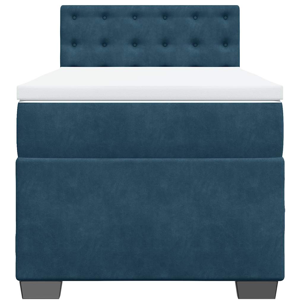 Giroletto a Molle con Materasso Blu 100x200 cm in Velluto | homemem39