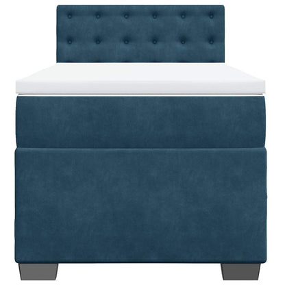 Giroletto a Molle con Materasso Blu 100x200 cm in Velluto | homemem39