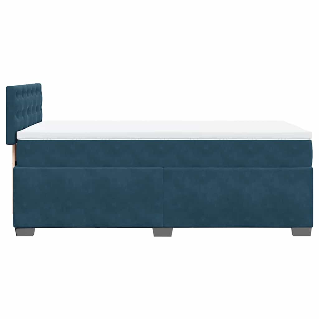 Giroletto a Molle con Materasso Blu 100x200 cm in Velluto | homemem39