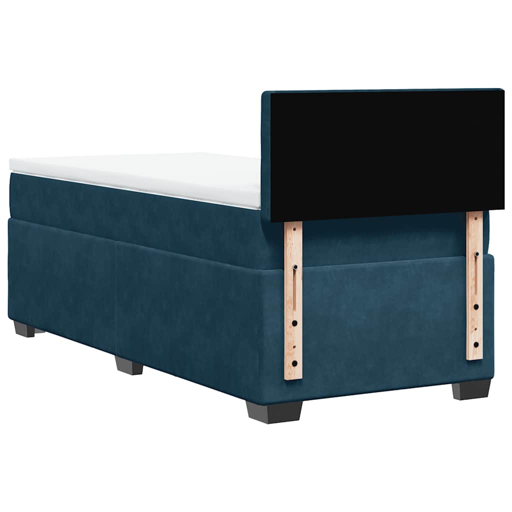 Giroletto a Molle con Materasso Blu 100x200 cm in Velluto | homemem39