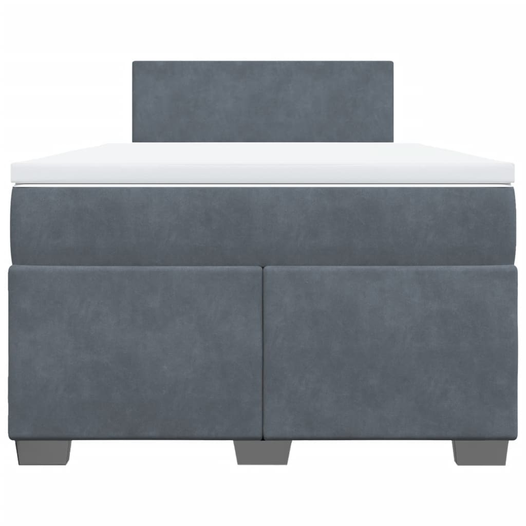Giroletto a Molle con Materasso Grigio Scuro 120x190 cm Velluto - homemem39