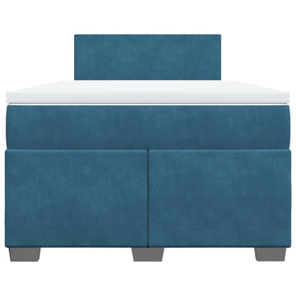 Giroletto a Molle con Materasso Blu 120x190 cm in Velluto - homemem39