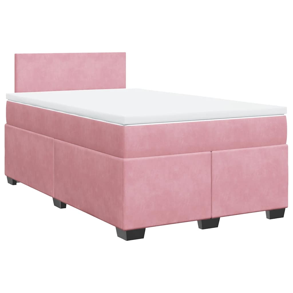 Giroletto a Molle con Materasso Rosa 120x190 cm in Velluto