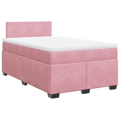 Giroletto a Molle con Materasso Rosa 120x190 cm in Velluto
