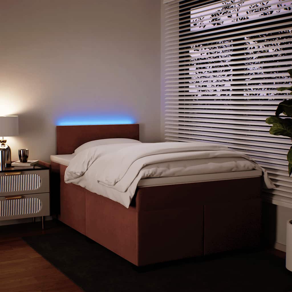 Giroletto a Molle con Materasso Rosa 120x190 cm in Velluto - homemem39