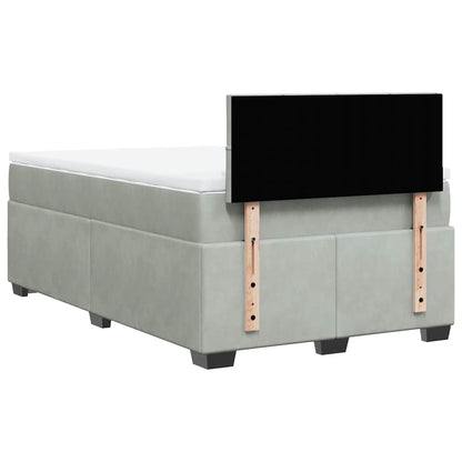 Giroletto a Molle con Materasso Grigio Chiaro 120x190cm Velluto