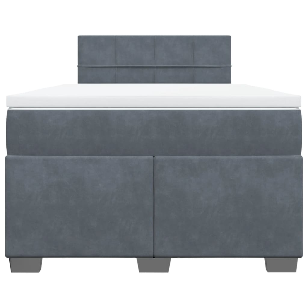 Giroletto a Molle con Materasso Grigio Scuro 120x190 cm Velluto - homemem39