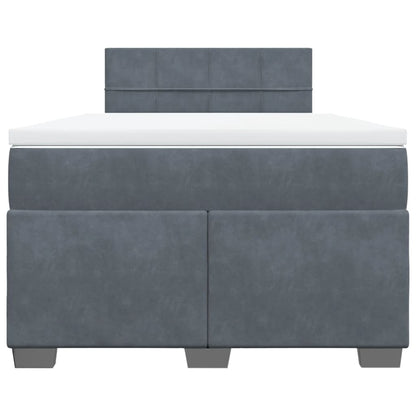 Giroletto a Molle con Materasso Grigio Scuro 120x190 cm Velluto - homemem39