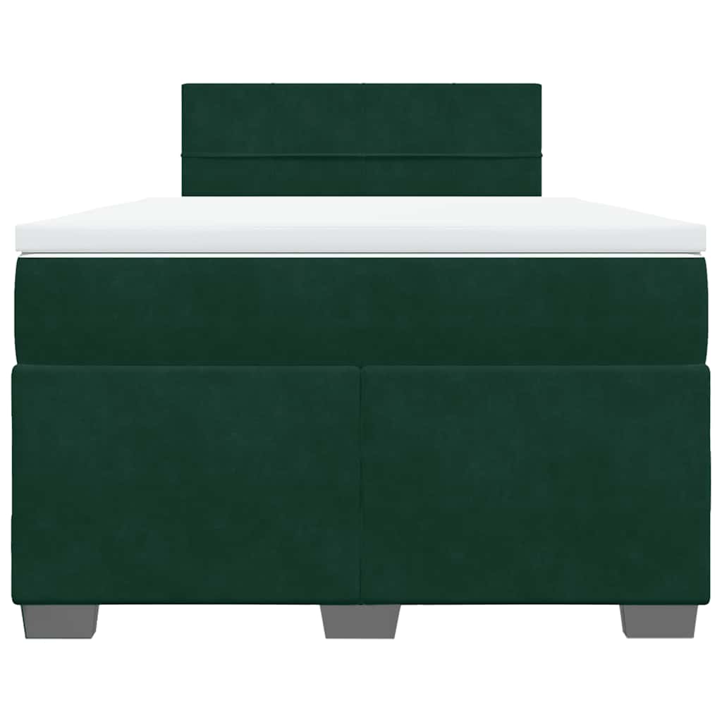 Giroletto a Molle con Materasso Verde Scuro 120x190 cm Velluto