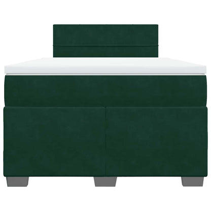 Giroletto a Molle con Materasso Verde Scuro 120x190 cm Velluto