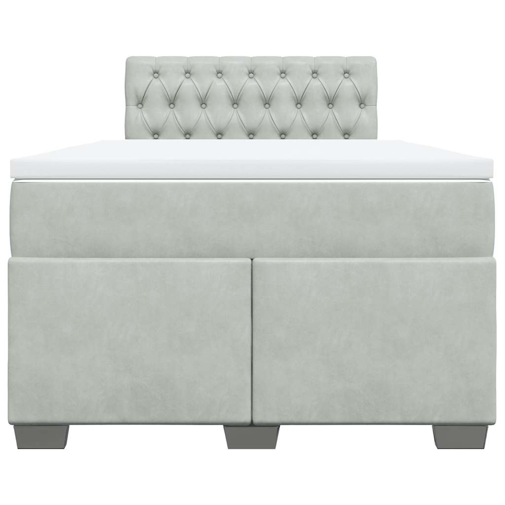 Giroletto a Molle con Materasso Grigio Chiaro 120x190cm Velluto - homemem39