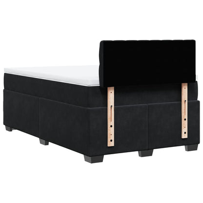 Giroletto a Molle con Materasso Nero 120x190 cm in Velluto