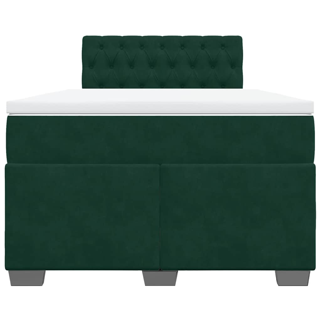 Giroletto a Molle con Materasso Verde Scuro 120x190 cm Velluto
