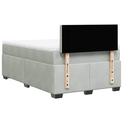 Giroletto a Molle con Materasso Grigio Chiaro 120x190cm Velluto