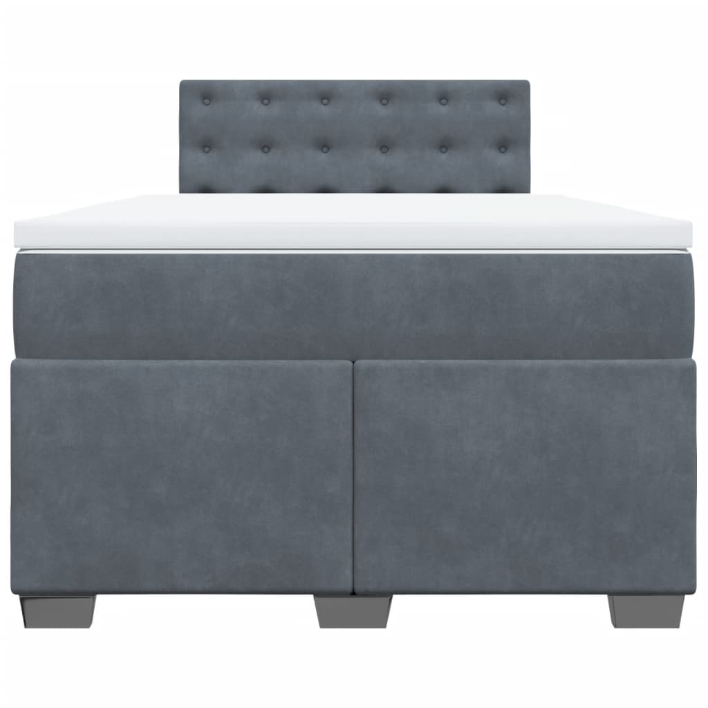 Giroletto a Molle con Materasso Grigio Scuro 120x190 cm Velluto - homemem39